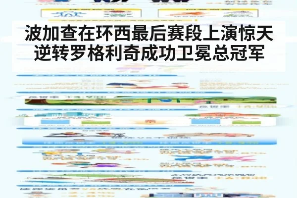 波加查在环西最后赛段上演惊天逆转罗格利奇成功卫冕总冠军